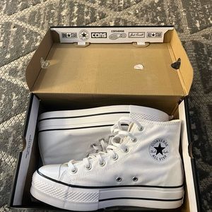 Platform converse shoes white size 9